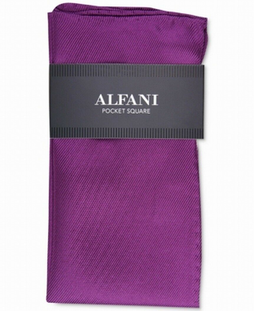 Lenço de bolso de seda de sarja sólida Alfani masculino roxo escuro tamanho regular