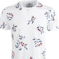Camiseta masculina American Rag com estampa floral e estampa de parede, tamanho extra grande, branca