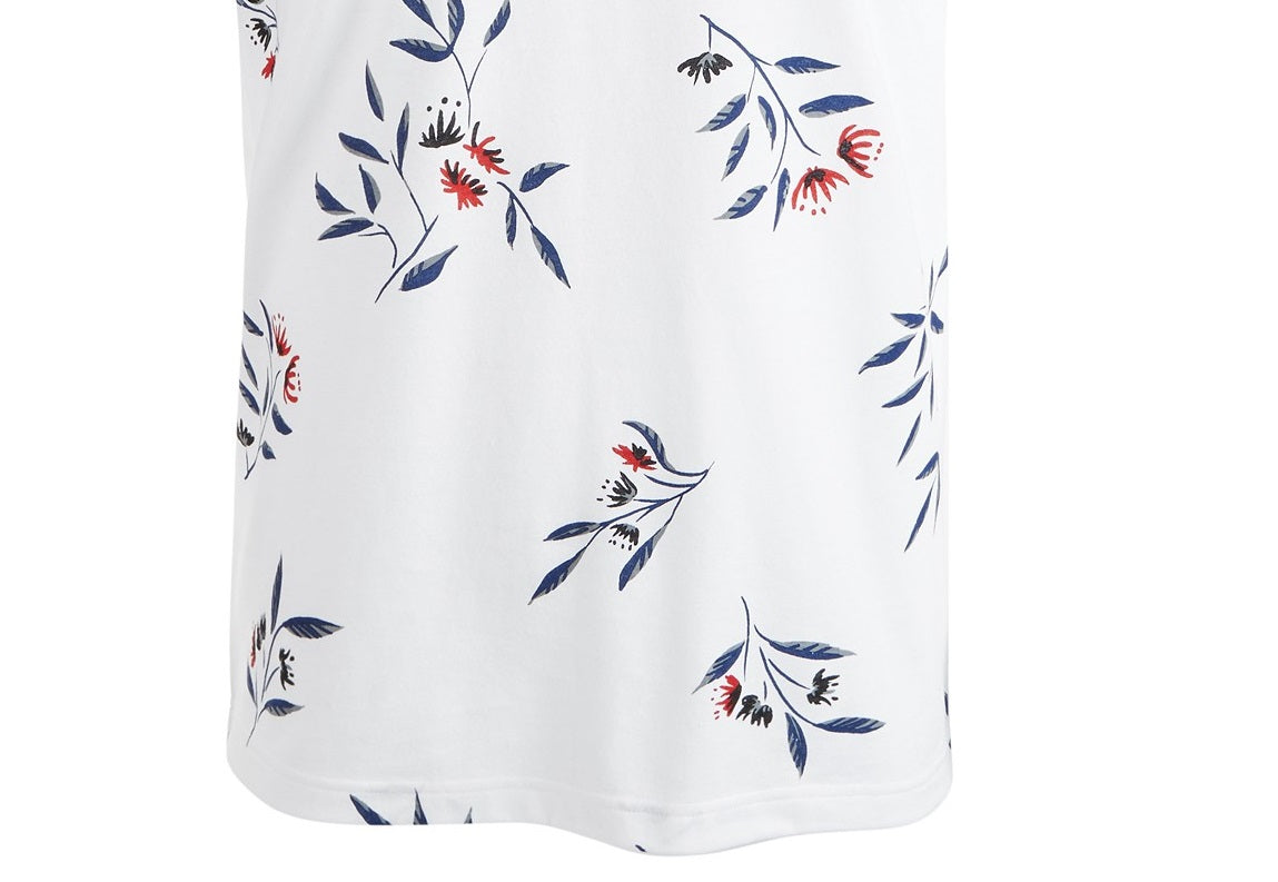 Camiseta masculina American Rag com estampa floral e estampa de parede, tamanho extra grande, branca