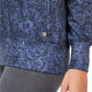Ideology Moletom com capuz feminino estampado em python, gola V, azul marinho, tamanho X-S