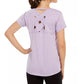 Camiseta feminina listrada com costas em treliça Ideology, roxa, tamanho X-S