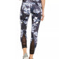 Leggings femininas estampadas botânicas Ideology, azul marinho, tamanho grande