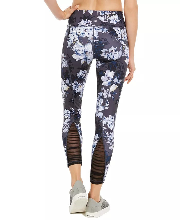Leggings femininas estampadas botânicas Ideology, azul marinho, tamanho grande