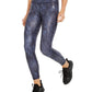 Leggings femininas estampadas com estampa de python da Ideology, tamanho XX-G, azul-marinho