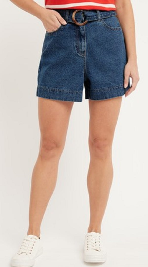 Shorts jeans feminino com cinto Style &amp; Co, azul escuro, tamanho 6