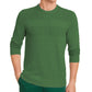 Suéter masculino de algodão liso texturizado com gola redonda, verde, tamanho 2XL