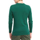 Suéter masculino de algodão liso texturizado com gola redonda, verde, tamanho 2XL