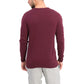Suéter masculino de algodão liso com gola redonda e textura, tamanho vinho 2XL