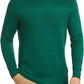 Suéter masculino de algodão liso com gola redonda e textura, tamanho pequeno, verde, Club Room