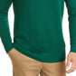 Suéter masculino de algodão liso com gola redonda e textura, tamanho pequeno, verde, Club Room