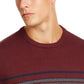 Suéter listrado masculino de algodão Club Room, vermelho, tamanho XX-G
