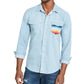 Camisa masculina American Rag Antonio Western azul tamanho grande