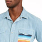 Camisa masculina American Rag Antonio Western azul tamanho grande