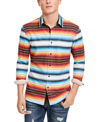 Camisa listrada masculina American Rag Frequency, branca, tamanho X-S