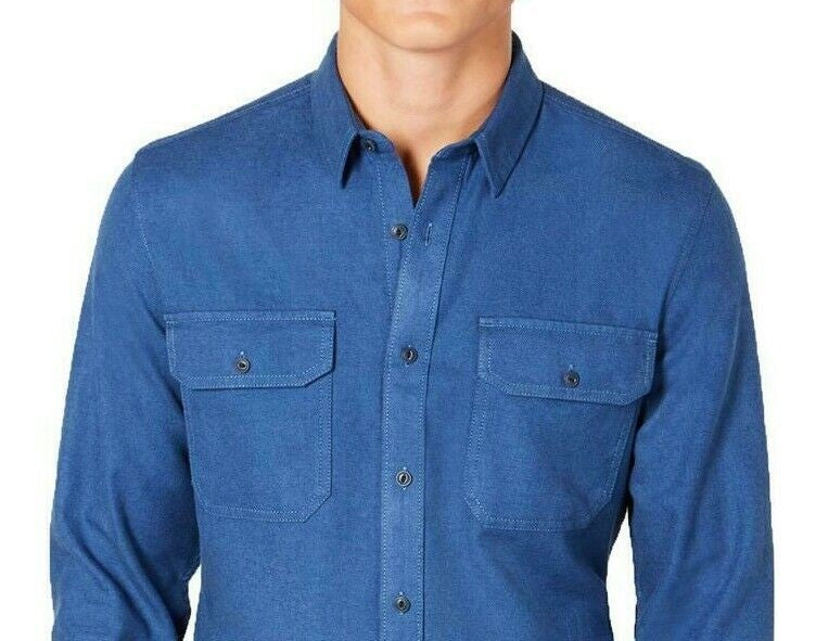 Camisa texturizada Grindle masculina American Rag, azul, tamanho pequeno