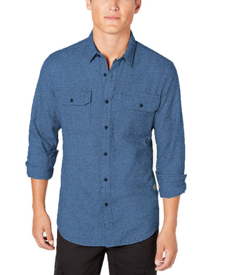 Camisa texturizada Grindle masculina American Rag, azul, tamanho médio