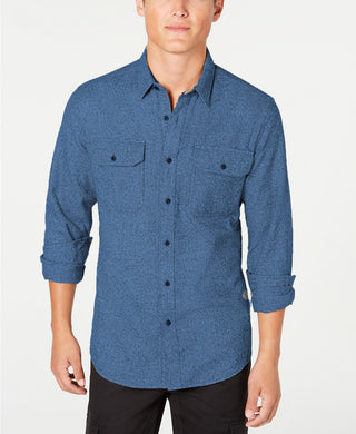 Camisa texturizada Grindle masculina American Rag, azul, tamanho extragrande