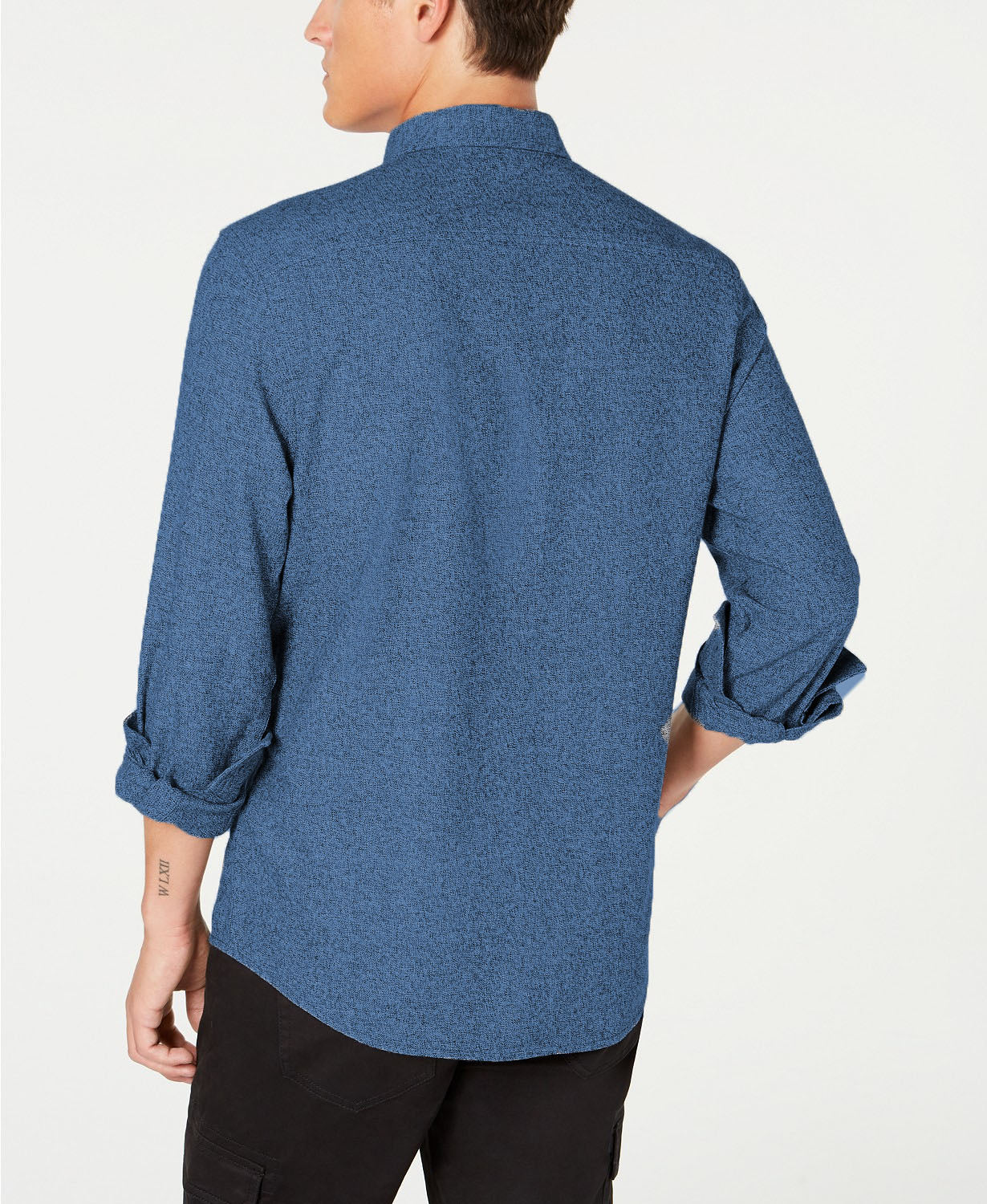 Camisa texturizada Grindle masculina American Rag, azul, tamanho extragrande