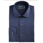 Camisa social masculina Club Room Regular-Fit Performance Stretch Anti-rugas Riscas Azul Marinho Tamanho 32-33