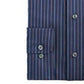 Camisa social masculina Club Room Regular-Fit Performance Stretch Anti-rugas Riscas Azul Marinho Tamanho 32-33