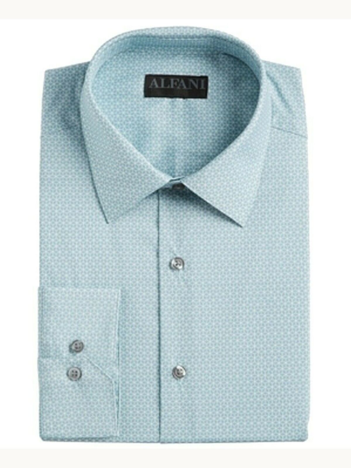 Camisa social elástica Alfani masculina slim fit, verde, tamanho 17x34-35