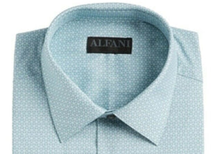 Camisa social elástica Alfani masculina slim fit, verde, tamanho 17x34-35