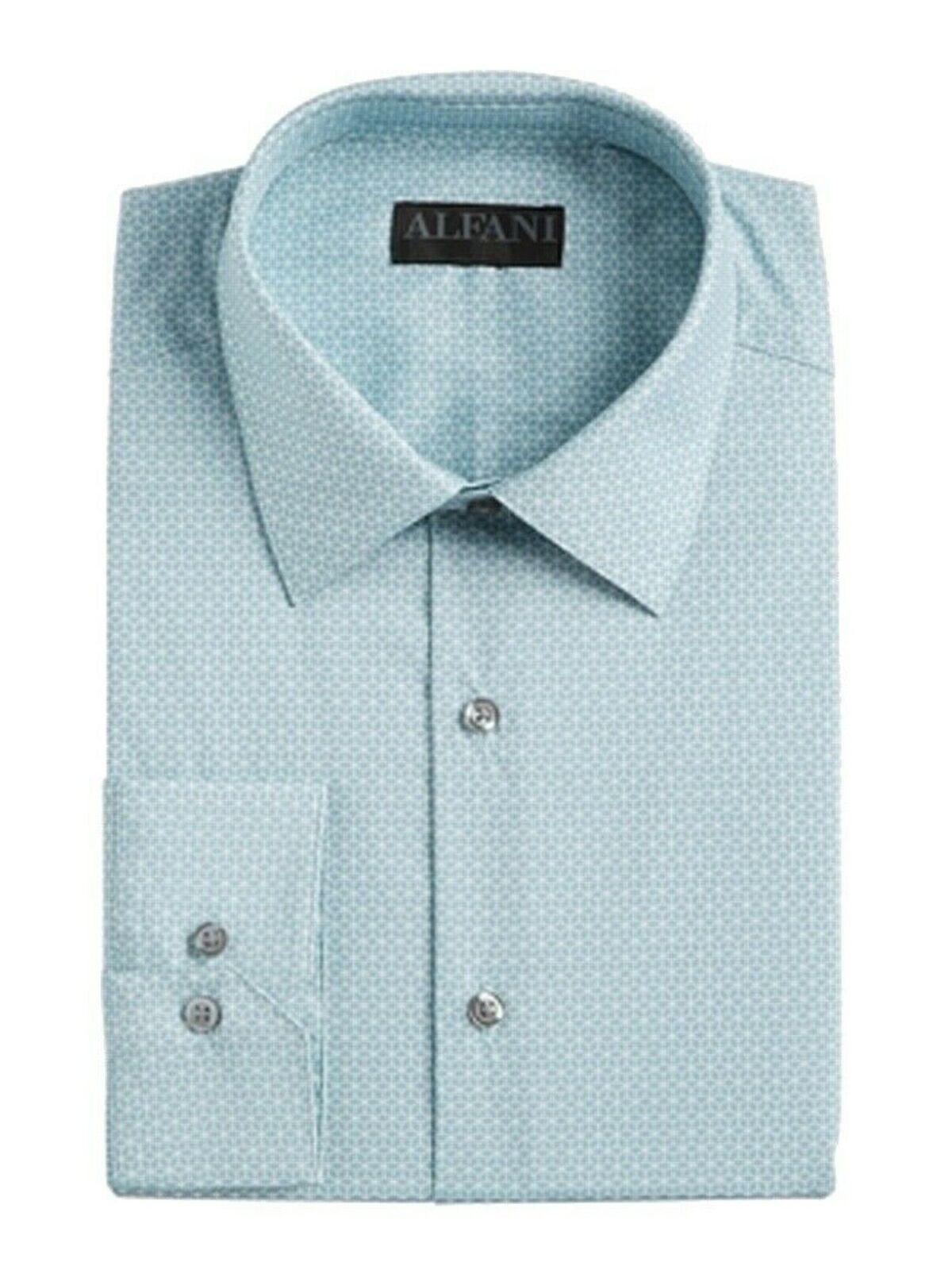 Camisa social Alfatech Slim-Fit Stretch com estampa de cubo, tamanho 32 x 33, cinza, masculina, Alfani
