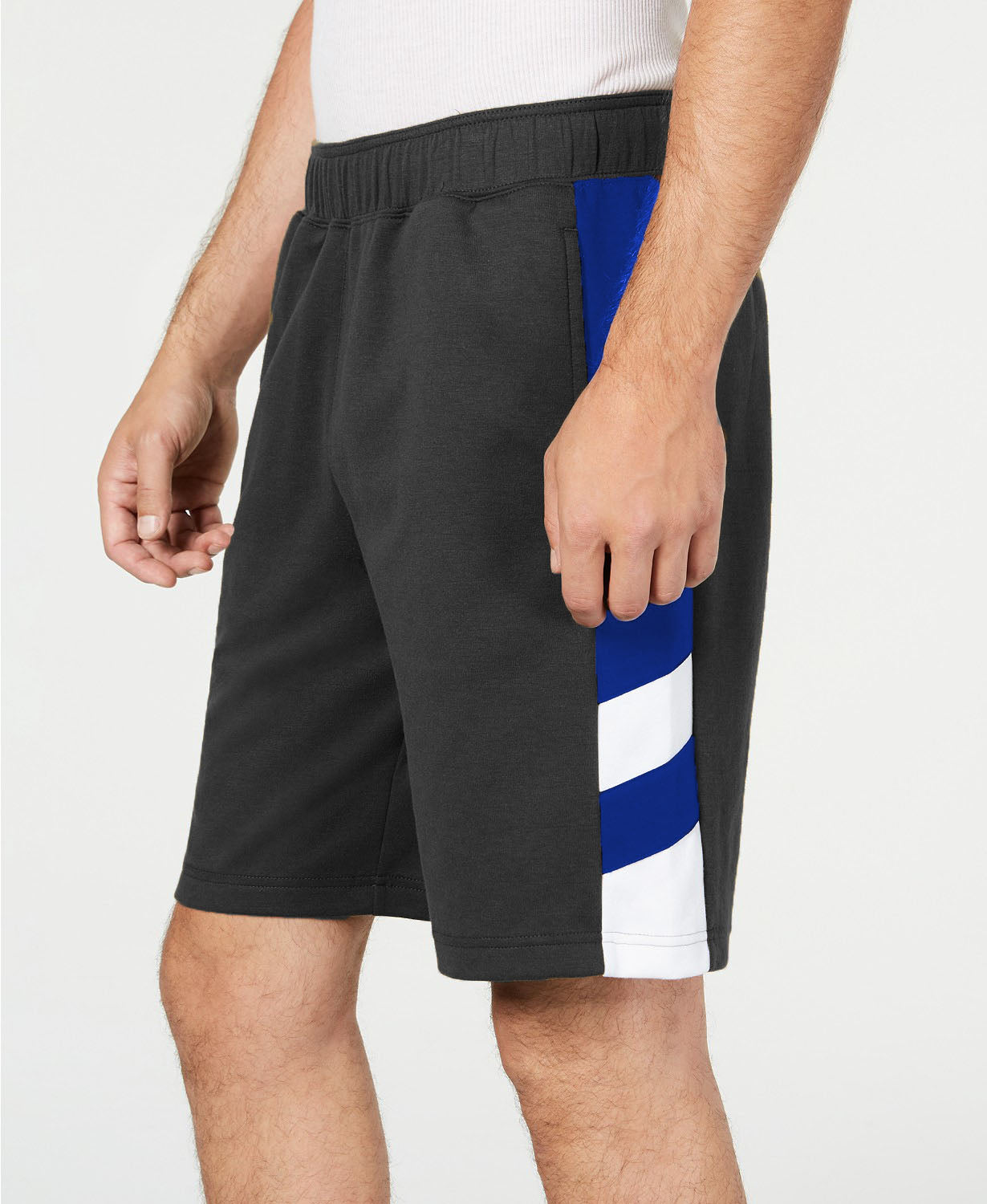 Shorts listrados laterais masculinos Ideology, preto, tamanho médio