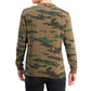 Camiseta masculina de manga comprida com estampa camuflada explodida Ideology, verde, tamanho grande