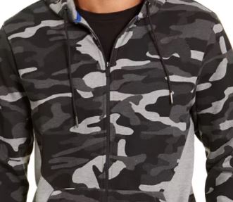 Jaqueta camuflada masculina Ideology Colorblocked, preta, tamanho XX-G