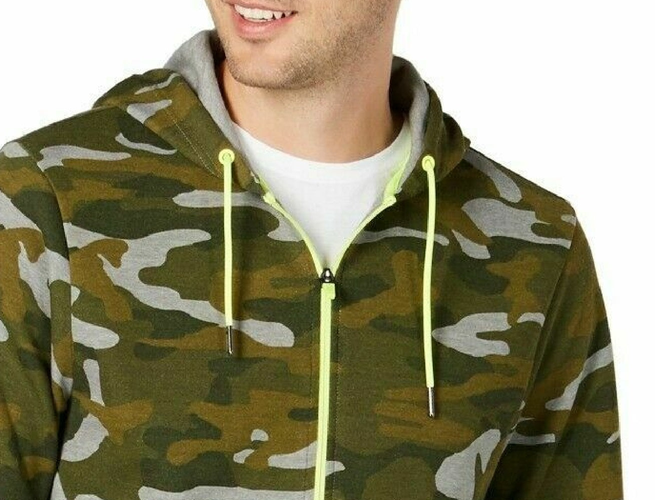 Jaqueta camuflada masculina Ideology Colorblocked, verde, tamanho grande