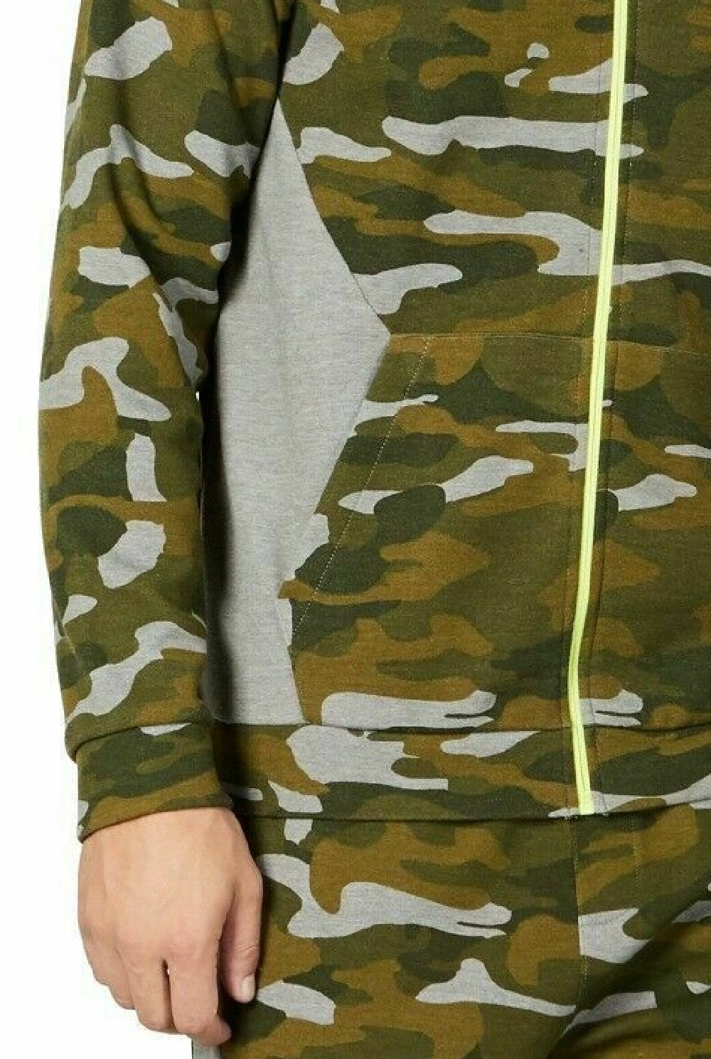Jaqueta camuflada masculina Ideology Colorblocked, verde, tamanho grande