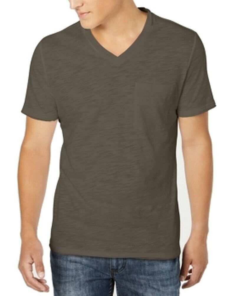 Camiseta masculina com decote em V e bolso, tamanho 2, marrom, extra grande, da INC International Concepts