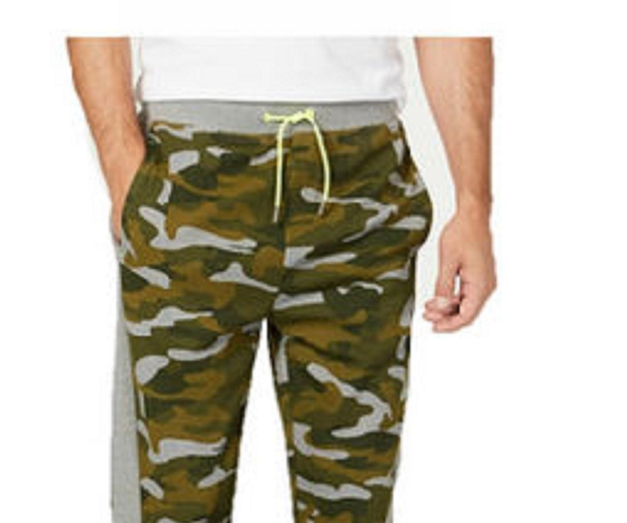 Calça de moletom camuflada com blocos de cores ID Ideology masculina, verde escuro, tamanho médio