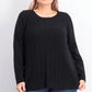Suéter feminino plus size de tricô com cabo Charter Club, preto, tamanho OX