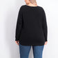 Suéter feminino plus size de tricô com cabo Charter Club, preto, tamanho OX