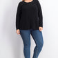Suéter feminino plus size de tricô com cabo Charter Club, preto, tamanho OX