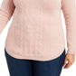 Suéter feminino plus size de tricô trançado Charter Club, rosa, tamanho XXX-G