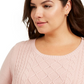 Suéter feminino plus size de tricô trançado Charter Club, rosa, tamanho 2X