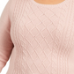 Suéter feminino plus size de tricô trançado Charter Club, rosa, tamanho 2X