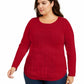 Suéter feminino plus size de tricô trançado Charter Club, vermelho, tamanho 0X