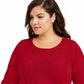 Suéter feminino plus size de tricô trançado Charter Club, vermelho, tamanho 0X