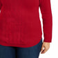 Suéter feminino plus size de tricô trançado Charter Club, vermelho, tamanho extra grande