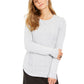 Suéter feminino Charter Club com decote redondo metálico e tricô trançado, branco, tamanho XX-G