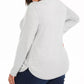 Suéter feminino plus size de tricô com acabamento em botões, tamanho extra grande, cinza, Charter Club