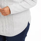 Suéter feminino plus size Charter Club em tricô com acabamento em botões, cinza, tamanho 2 extragrande