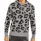 Suéter com capuz masculino de leopardo da INC International Concepts, cinza, tamanho 3, extra grande