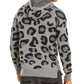 Suéter com capuz masculino de leopardo da INC International Concepts, cinza, tamanho 3, extra grande