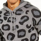 Suéter com capuz masculino de leopardo da INC International Concepts, cinza, tamanho 3, extra grande
