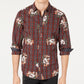 Camisa xadrez floral masculina INC International Concepts marrom tamanho médio